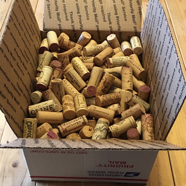 Box Full Of Used Wine Bottle Corks