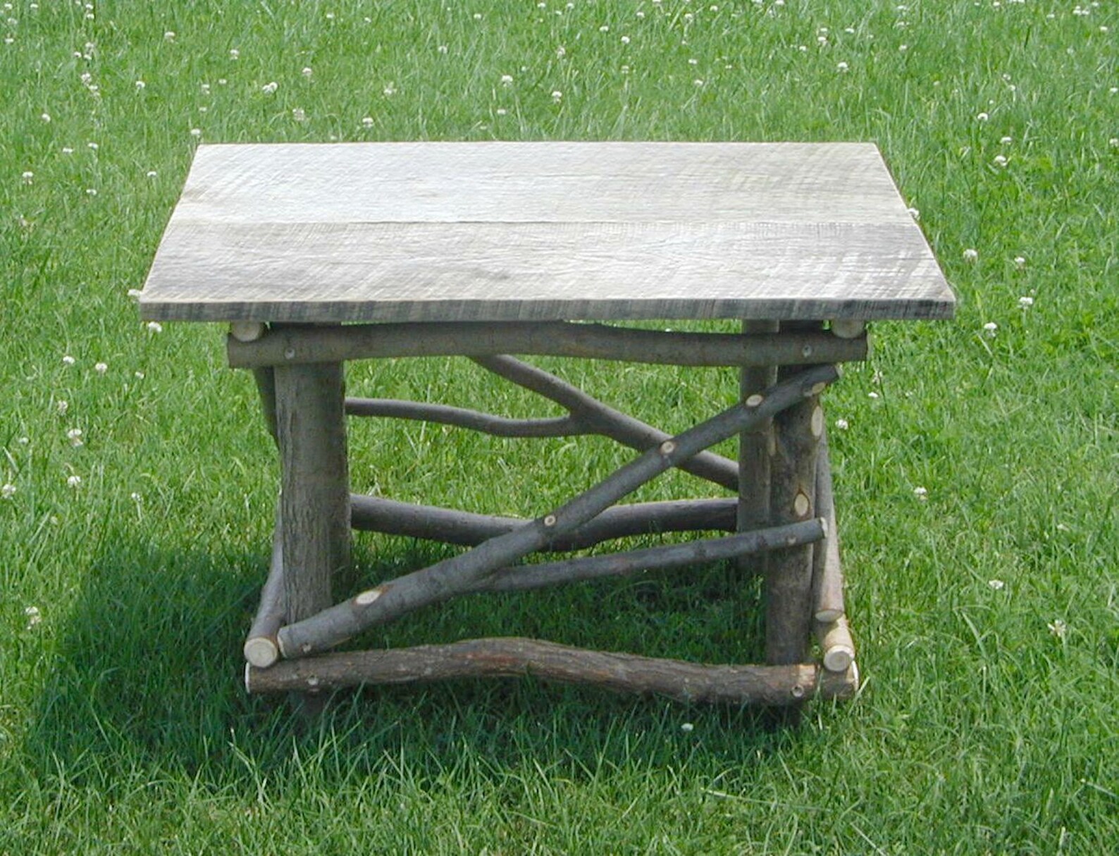 Plank Top Twig Bench Etsy