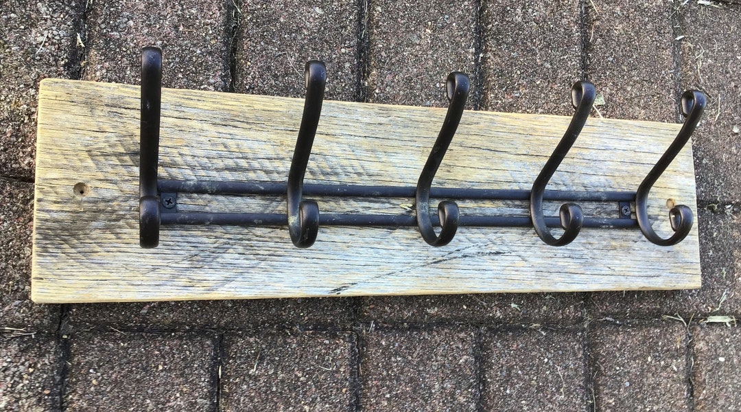 Rustic 5 Hook Hook Rack - Etsy