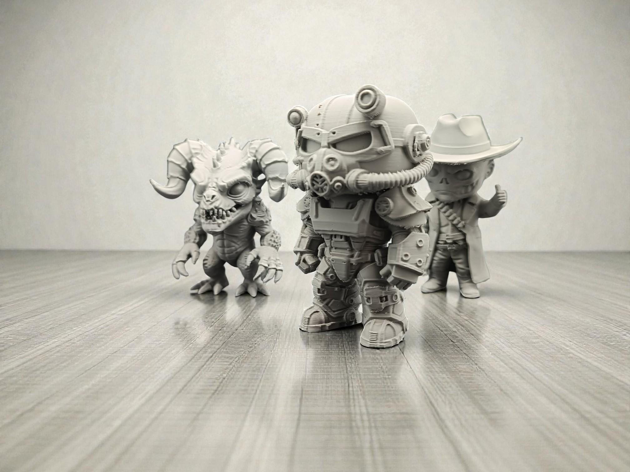 Fallout Chibis STL File for 3D Printing, Cute Fallout Style Figures ...