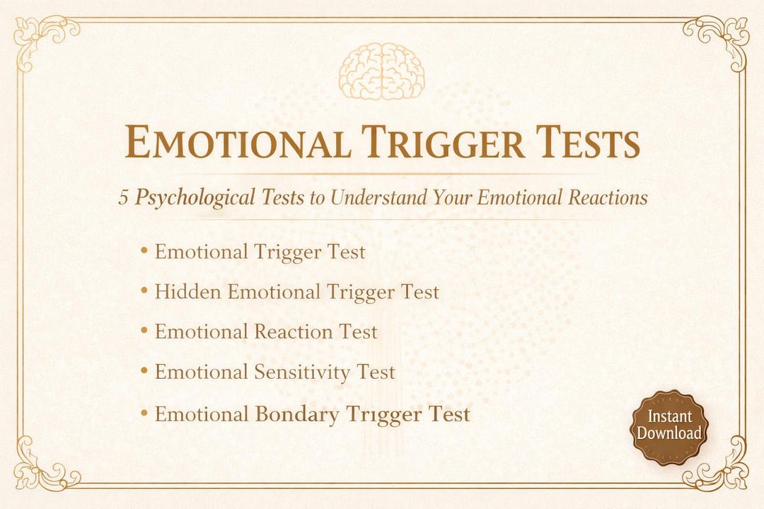 Emotional Trigger Test Workbook – Psychology Self Awareness Worksheet ...