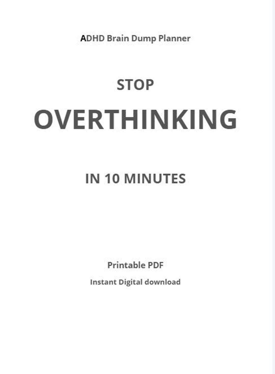 Adhd Overthinking ADHD Brain Dump Planner – Printable Daily Focus Sheets – Stop ...