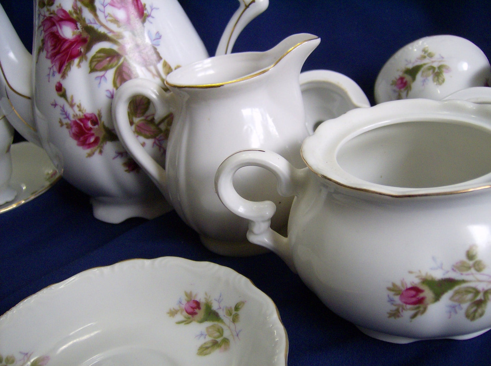 Rose China Tea Set 13 piece 1940's Etsy