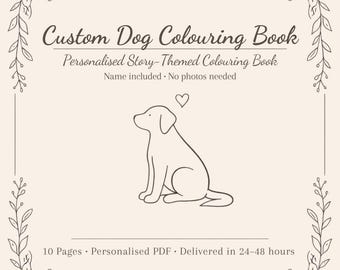 Livre de coloriage Perte de chien (10 pages) - Nom et race personnalisés personnalisés, PDF sans photo nécessaire, sur commande 24 à 48 h