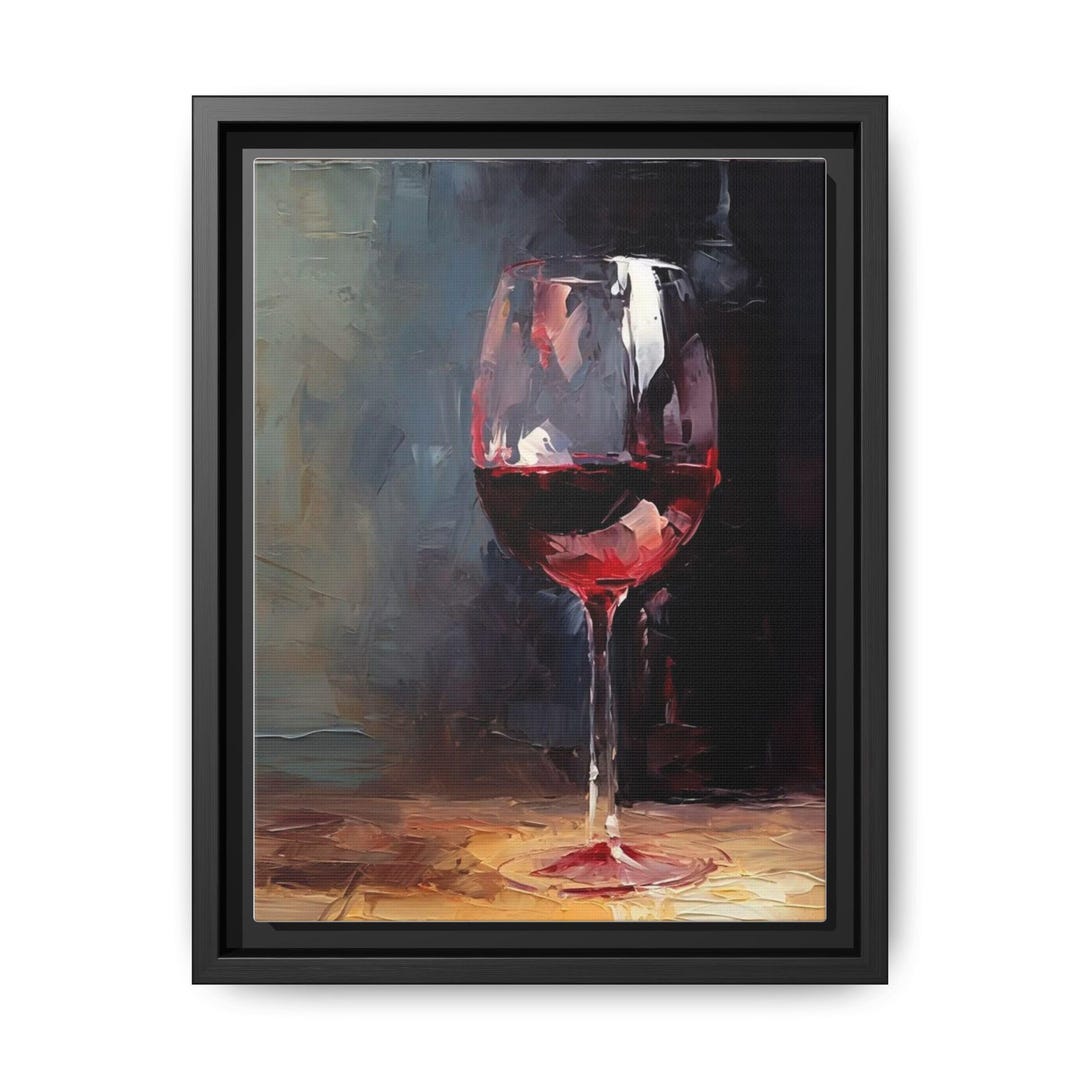 Red Wine Glass Painting Matte Canvas Framed | Wine Art Wall Decor - Etsy