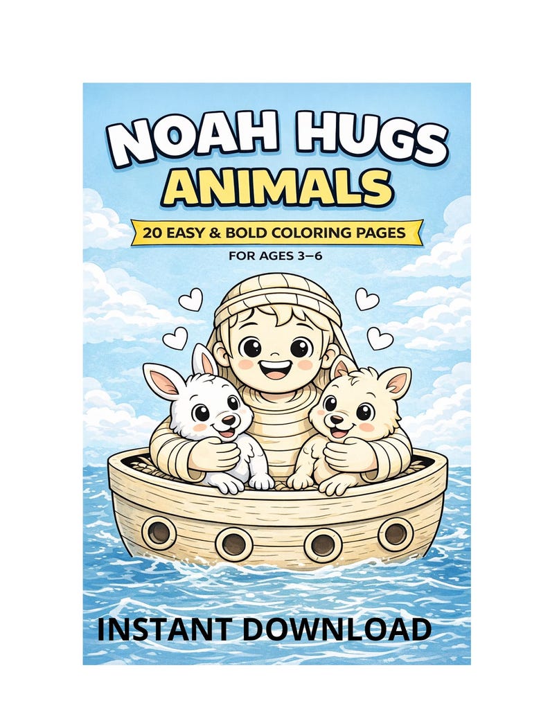 Noah’s Ark Coloring Pages for Kids, Bible Story Activity, Christian ...