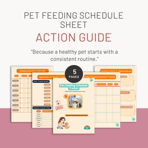 Printable Pet Feeding Schedule Tracker | Dog & Cat Feeding Planner, Nutrition Log, Water Intake Chart, Pet Care Routine Organizer PDF