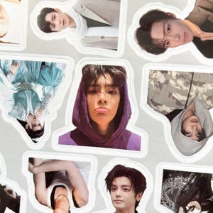 104Pcs Hou Minghao Ins Style Waterproof Stickers, HD Handsome Portrait Decals, DIY Decor For Phone Luggage Cup Notebook Cpop Fan Merch