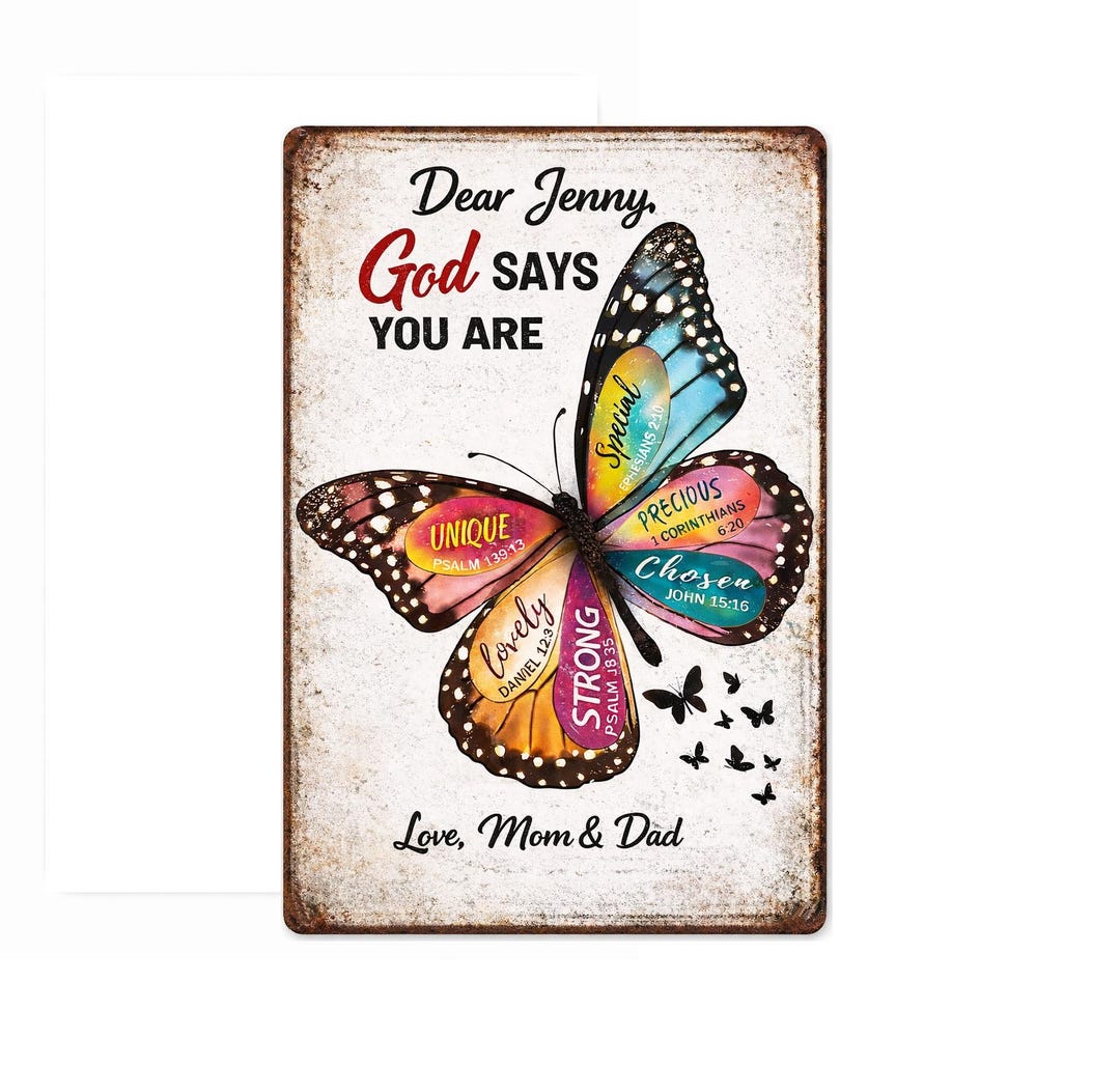 Custom Your Name Butterfly Metal Sign – God Says You Are Special, Loved ...
