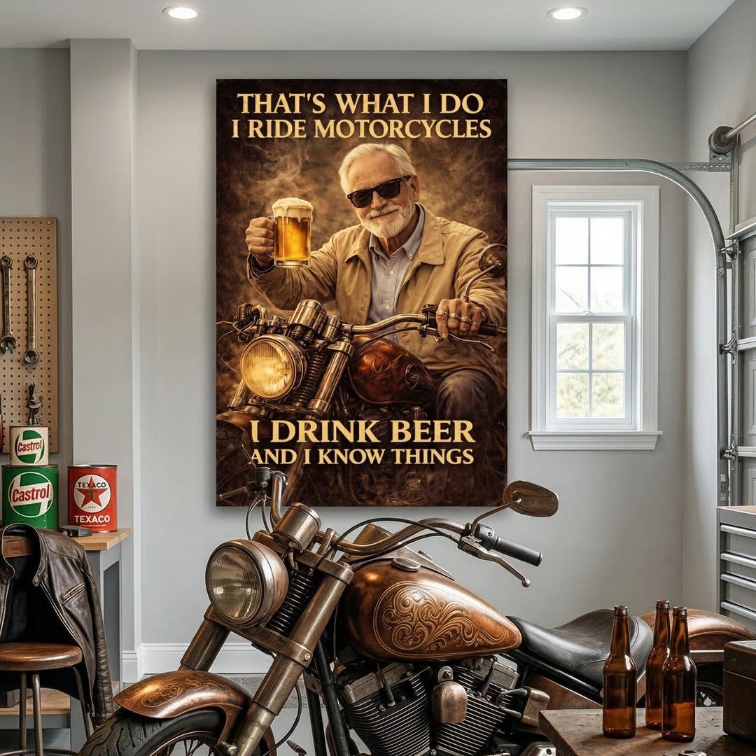 Motorycle Rider Sign Personalize Your Own Photo Motorcycle Rider Metal Sign – Funny Retro ...
