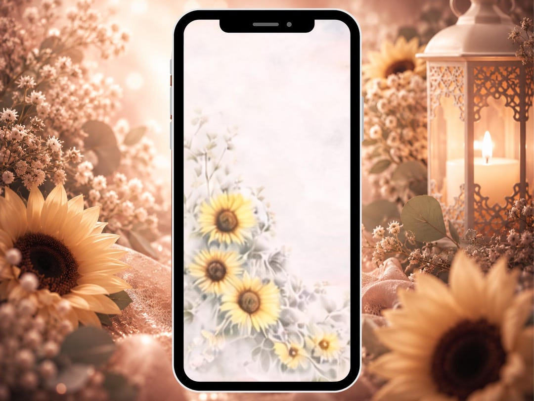 Sunflower iPhone Wallpaper, Yellow Floral Phone Background, Cottagecore ...