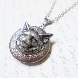 Fox Locket Halskette - einzigartige Medaillon - Fox Silver Locket.Vater Tagesgeschenk Weihnachtsgeschenk