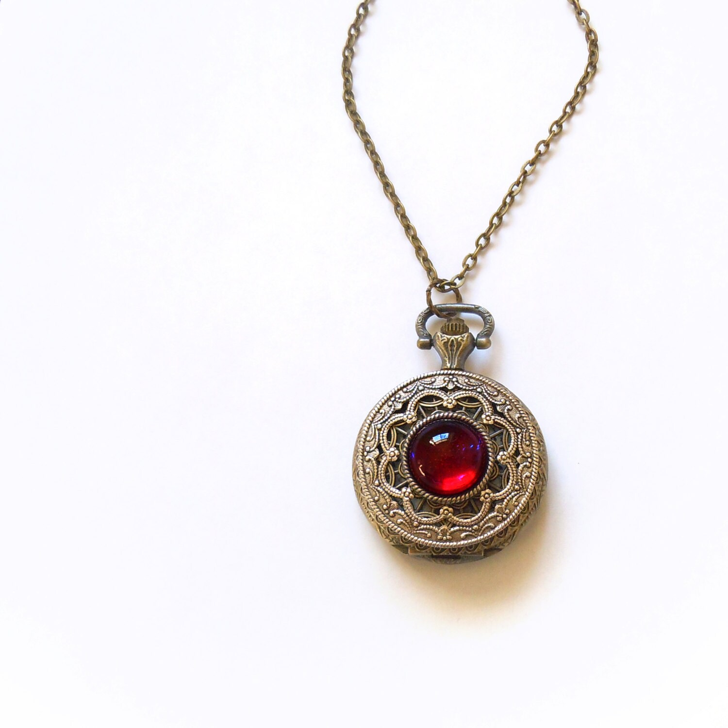 Pocket Watch Necklace Dragon Breath Fire Opal Pocket Watch - Etsy