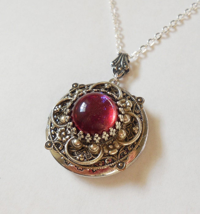 Dragon Breath Fire Opal Silver locket Silver Locket necklace.photo lo…