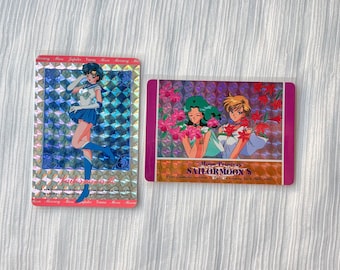 Vintage 1994 Amada SailorMoon S holographic prism cards | Sailor Mercury, Neptune, Uranus | Childhood collectibles