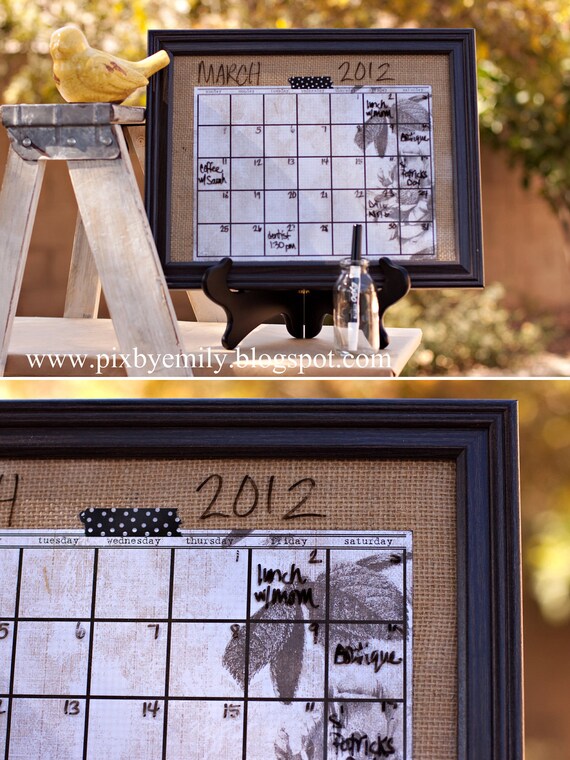Items similar to dry erase CALENDAR on Etsy