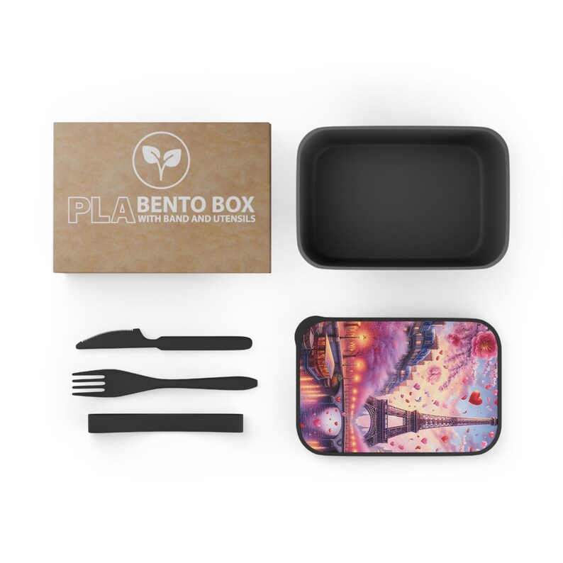 Parisian Dream Eco-friendly Bento Box With Band and Utensils - Etsy