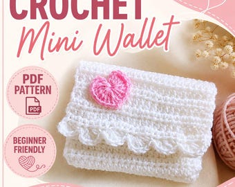Häkelanleitung für eine Mini-Geldbörse, Anfängerfreundliches Tutorial für ein Münzportemonnaie (PDF-Download)