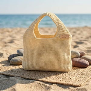 Pebble Stitch Shoulder Bag Crochet Pattern, Modern Boho Tote, Beginner Friendly (Digital Download PDF)