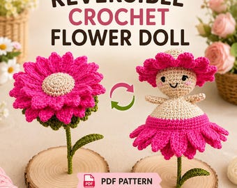 Wendbare Häkelanleitung für eine Blumenfee-Puppe (Amigurumi) (PDF-Download)