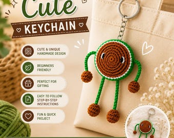 Häkelanleitung für ein Monster mit langen Beinen, Amigurumi-Schlüsselanhänger, Kawaii-Taschenanhänger-Tutorial (PDF-Download)