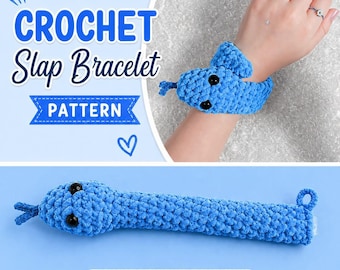 Crochet Snake Slap Bracelet Pattern, Beginner Amigurumi Tutorial