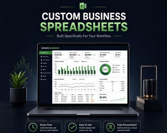 Custom Business Spreadsheets | Personalised Excel Sheets Dashboard (Digital Service)