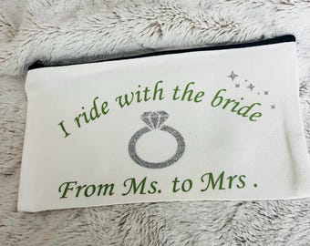 I ride with the bride canvas small bag