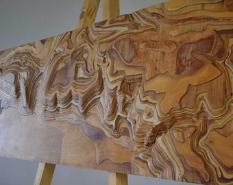 Mendip Hills Wooden Relief Map