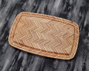 Small Wooden Serving Board, Patterned Birch Plywood