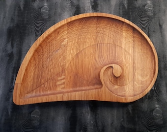 Ammonite Bowl, Reclaimed Wood