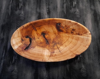 Oval Bowl, Reclaimed Wood, Cherry