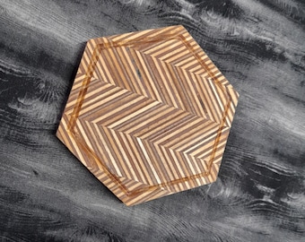 Coaster, patterned plywood