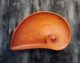 Ammonite Bowl, Reclaimed Wood