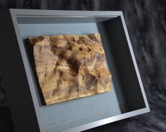 Yr Wyddfa (Snowdon) Wooden Relief Map - Framed