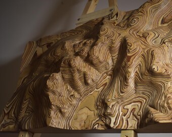 Scafell Pike Wooden Relief Map