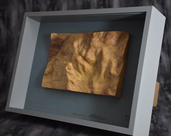 Scafell Pike Wooden Relief Map - Framed