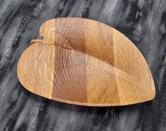 Leaf Shaped Bowl, Reclaimed Wood, Oak