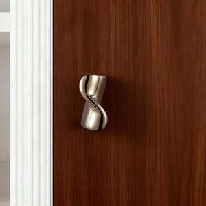 Bouton de meuble en forme de S, poignée de tiroir en laiton argenté titane