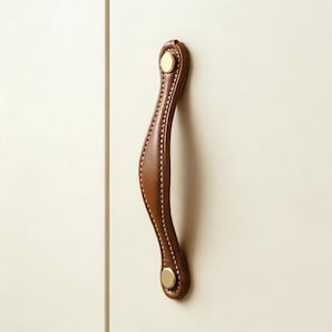 Läderhandtag till skåp: Lådknopp i vintagestil, elegant läderhandtag