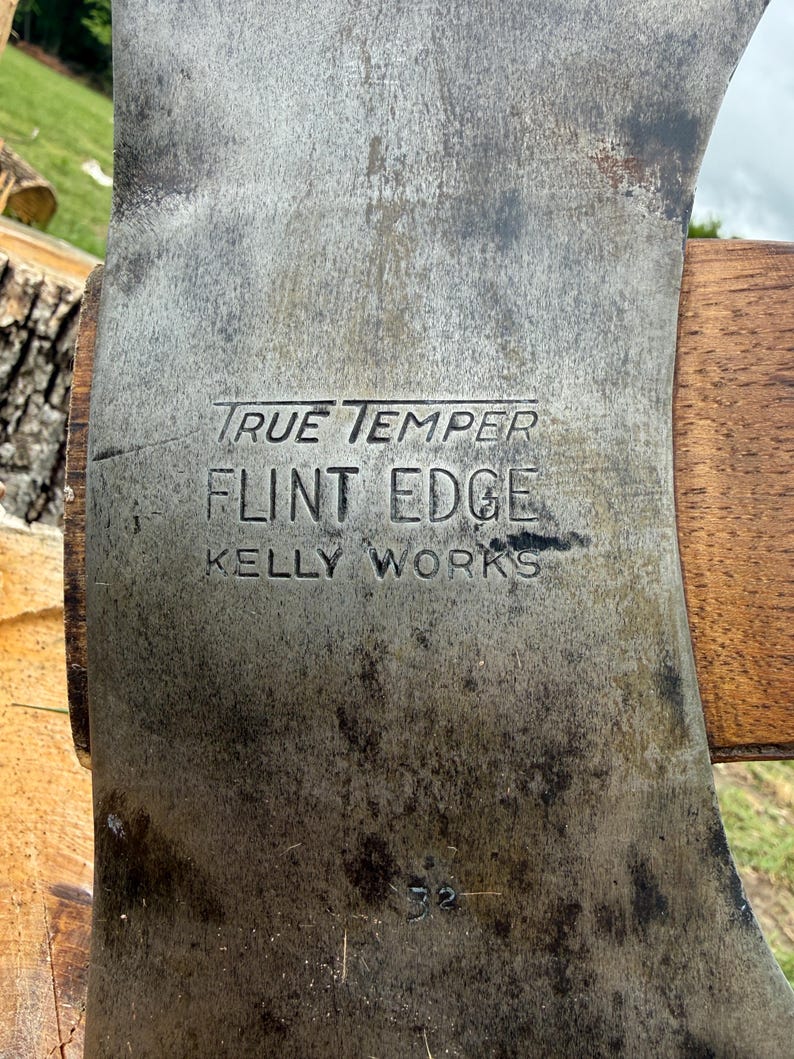 Restored True Temper “flint Edge” Kelly Works Double Bit Axe, Razor ...