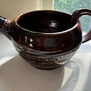 Larry Marks Studio Keramik Hällskål - Brun Askglasyr, Signerad 1981