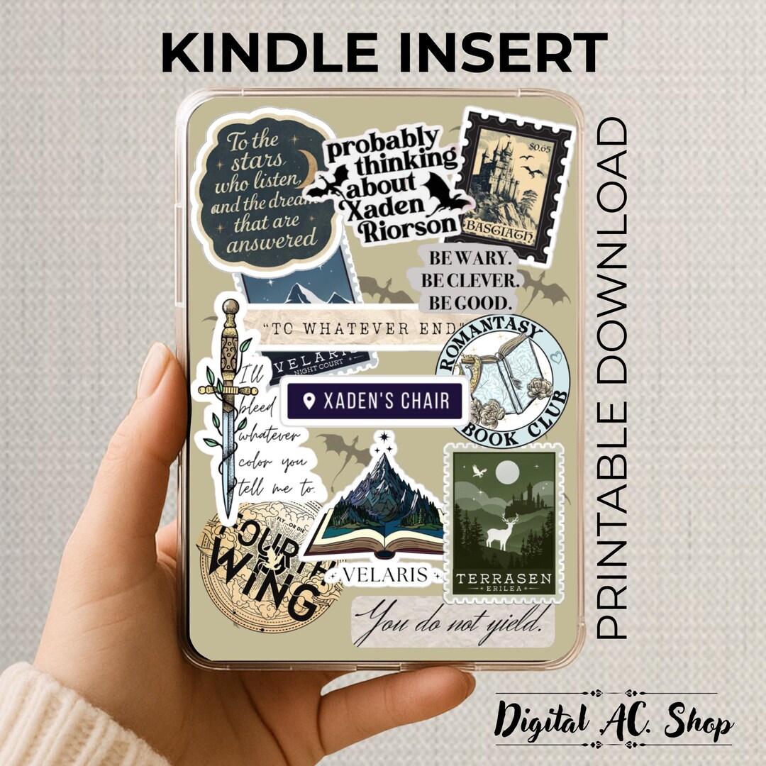 Romantasy Kindle Insert | Fantasy Aesthetic | Kindle Sticker Insert ...