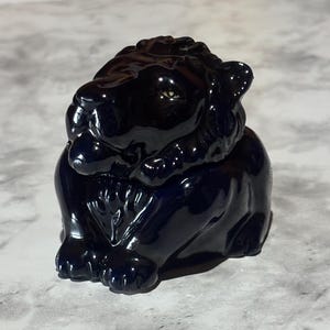Lion Trinket Box - Vintage Kevin Francis Ceramic Small Face Pot - Ashanti, Lord of the Night