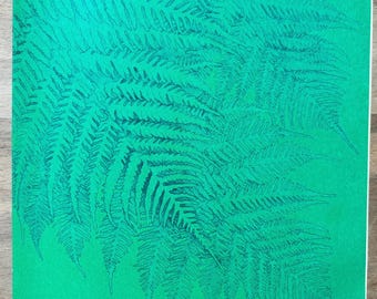 Láminas botánicas retro vintage de helechos y cola de caballo, páginas de libro vintage de 8x8 para enmarcar