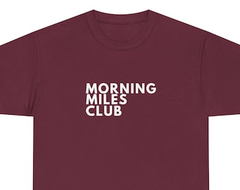 Maglietta da corsa Morning Miles Club, maglietta per corridori mattinieri, abbigliamento per l'allenamento alla maratona