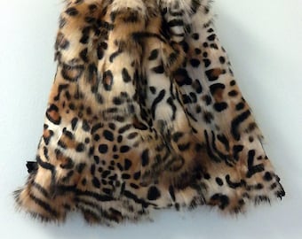 Panther pattern faux fur backpack, Order #PPffsm