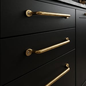 Solid Unlacquered Brass Pulls | Raw Brass Drawer & Cabinet Handles