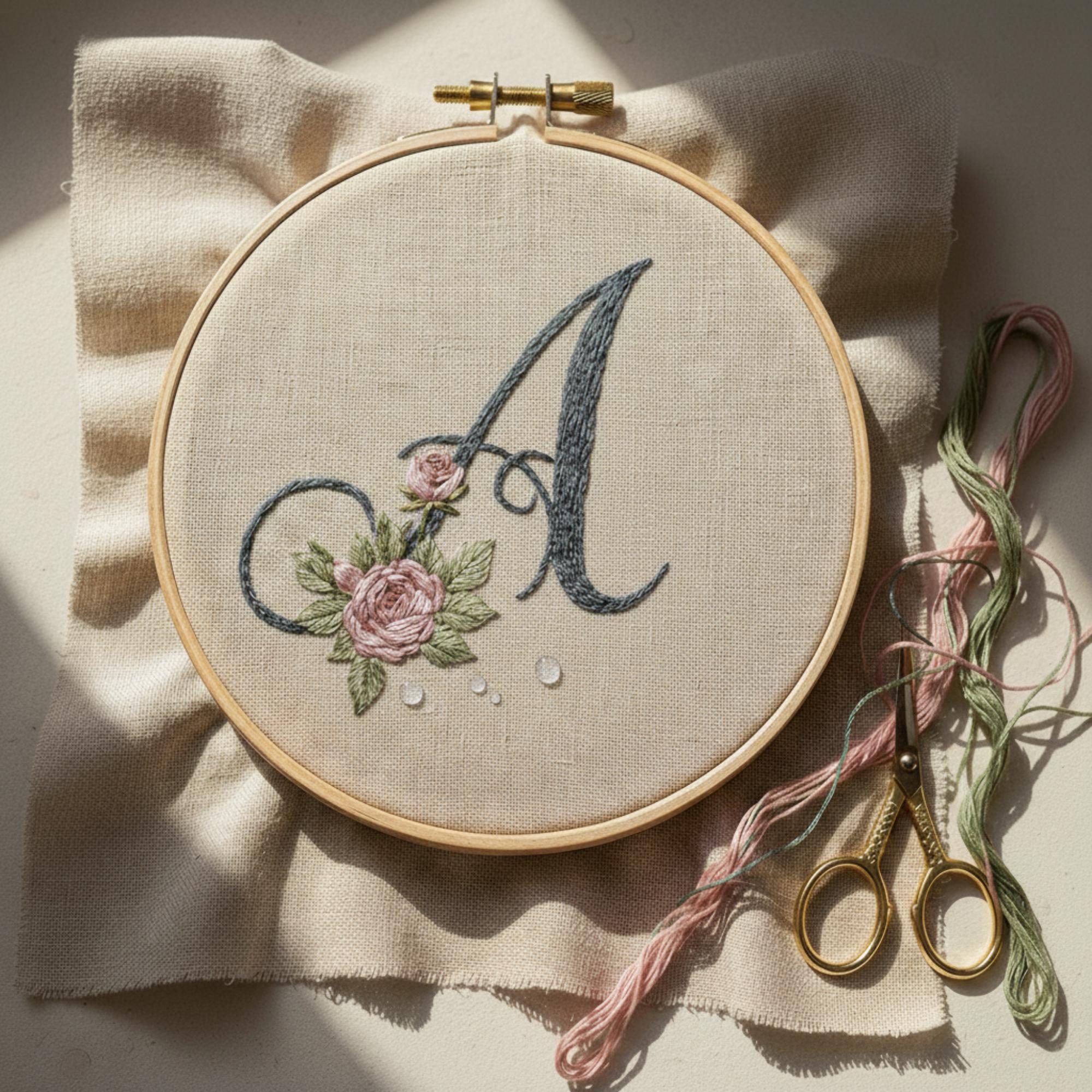 Stick and Stitch Floral Alphabet Letter Embroidery Pattern, PDF Floral ...