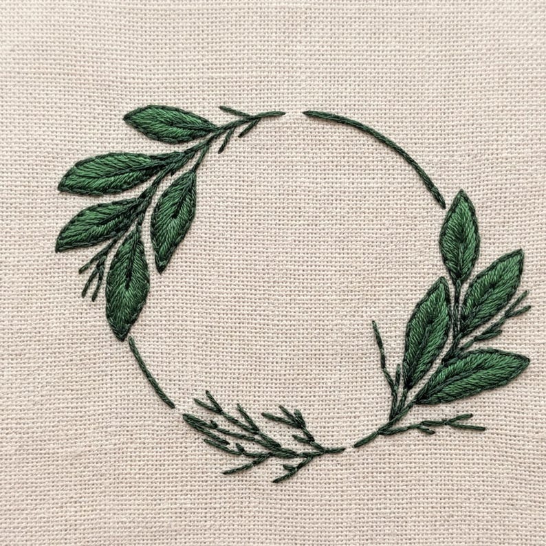 Floral Wreath Embroidery Pattern, Printable Stick & Stitch Floral ...